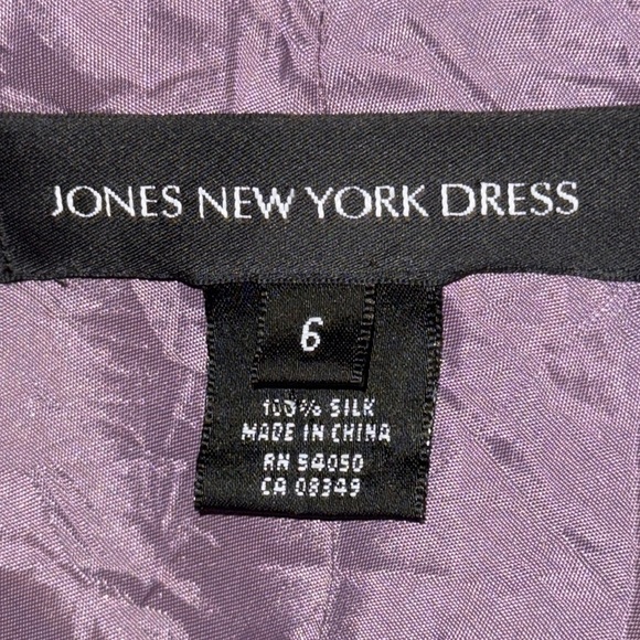 Dusty Purple 100% Silk Floral Midi Dress SZ 6 - Picture 11 of 11